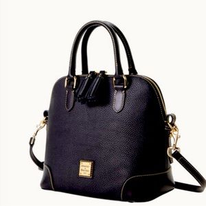 Pebble leather Black with Crossbody strap!Durable and easy to wear